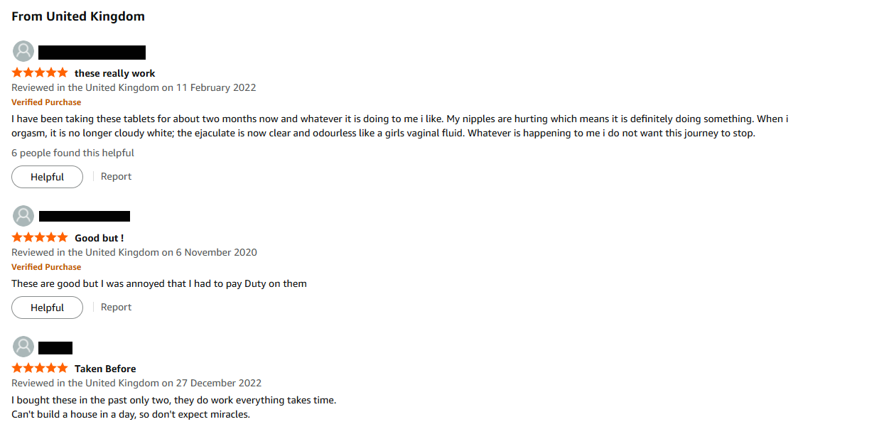 Amazon reviews Breast growth